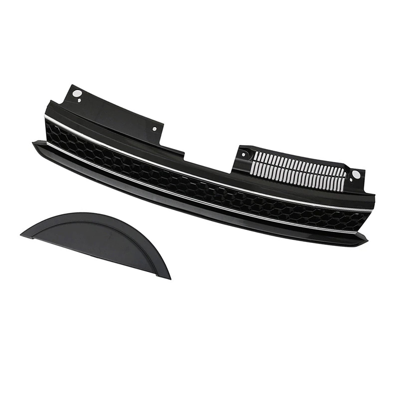 GTI Style Front High Bar Black Chrome Trim Grille Fit VW Golf 6 MK6 2010-2014