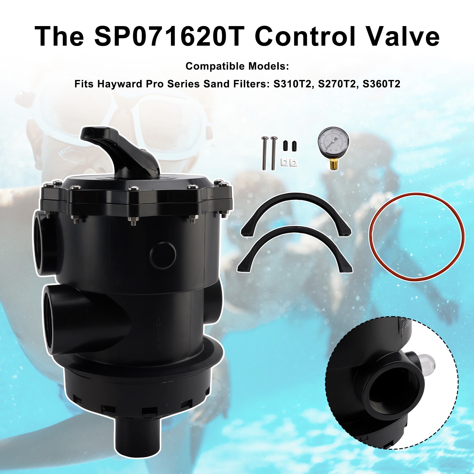 SP071620T VariFlo Top-Mount Multiport Valve for Hayward Pro Series S S310T2