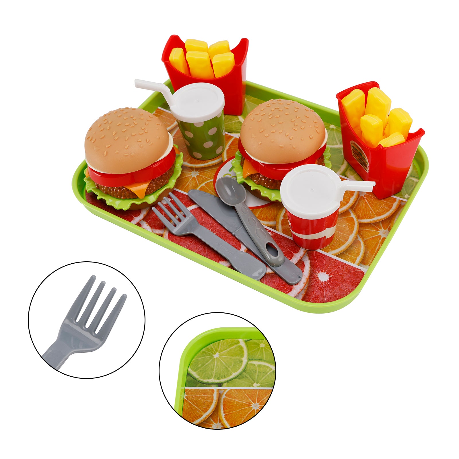 Hamburger gaufres frites boisson jouer nourriture semblant jouet ensemble de cuisine enfants ensemble de jouets