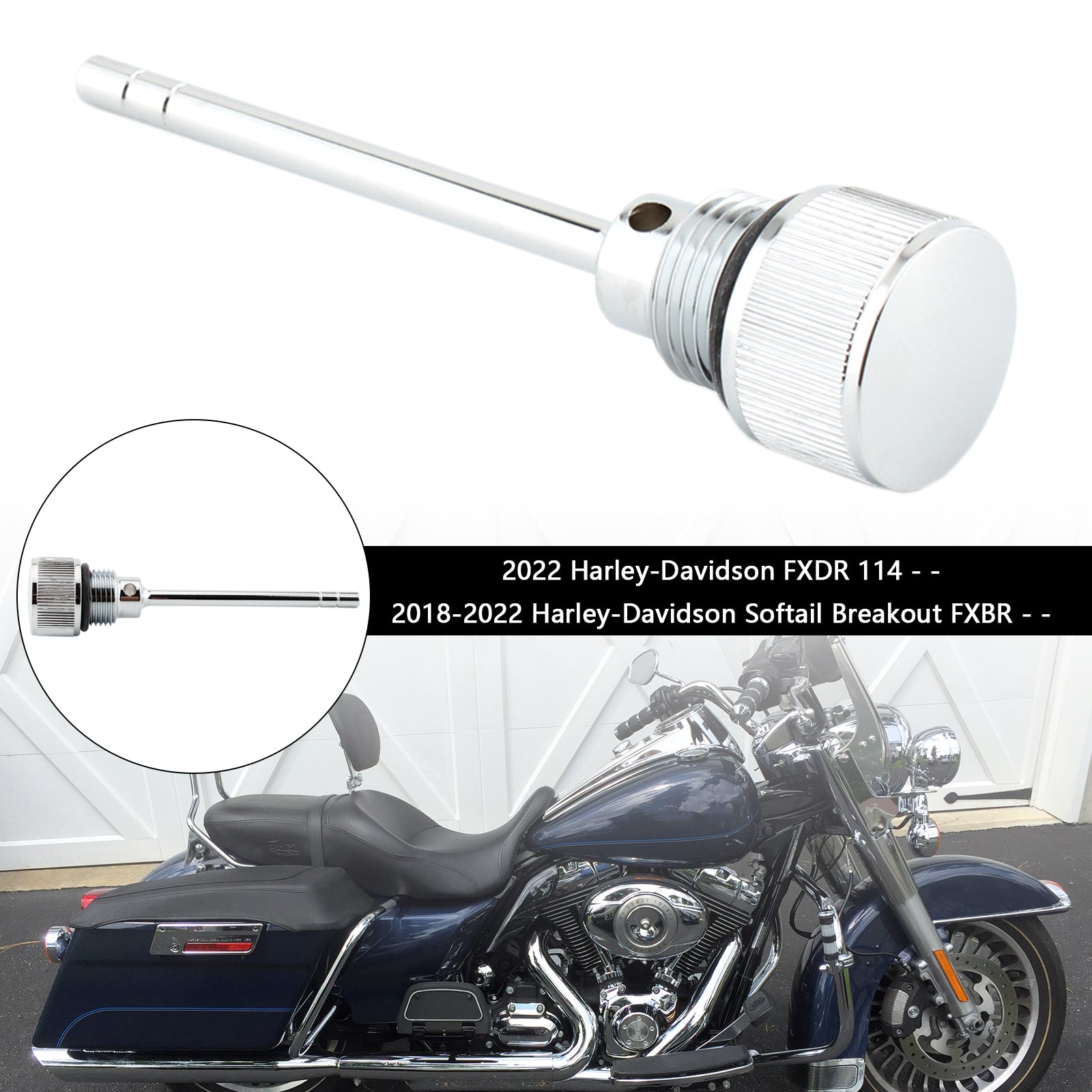 1105-0022 Oil Dipstick Tank Cap Plug For Softail Road Glide 07-19