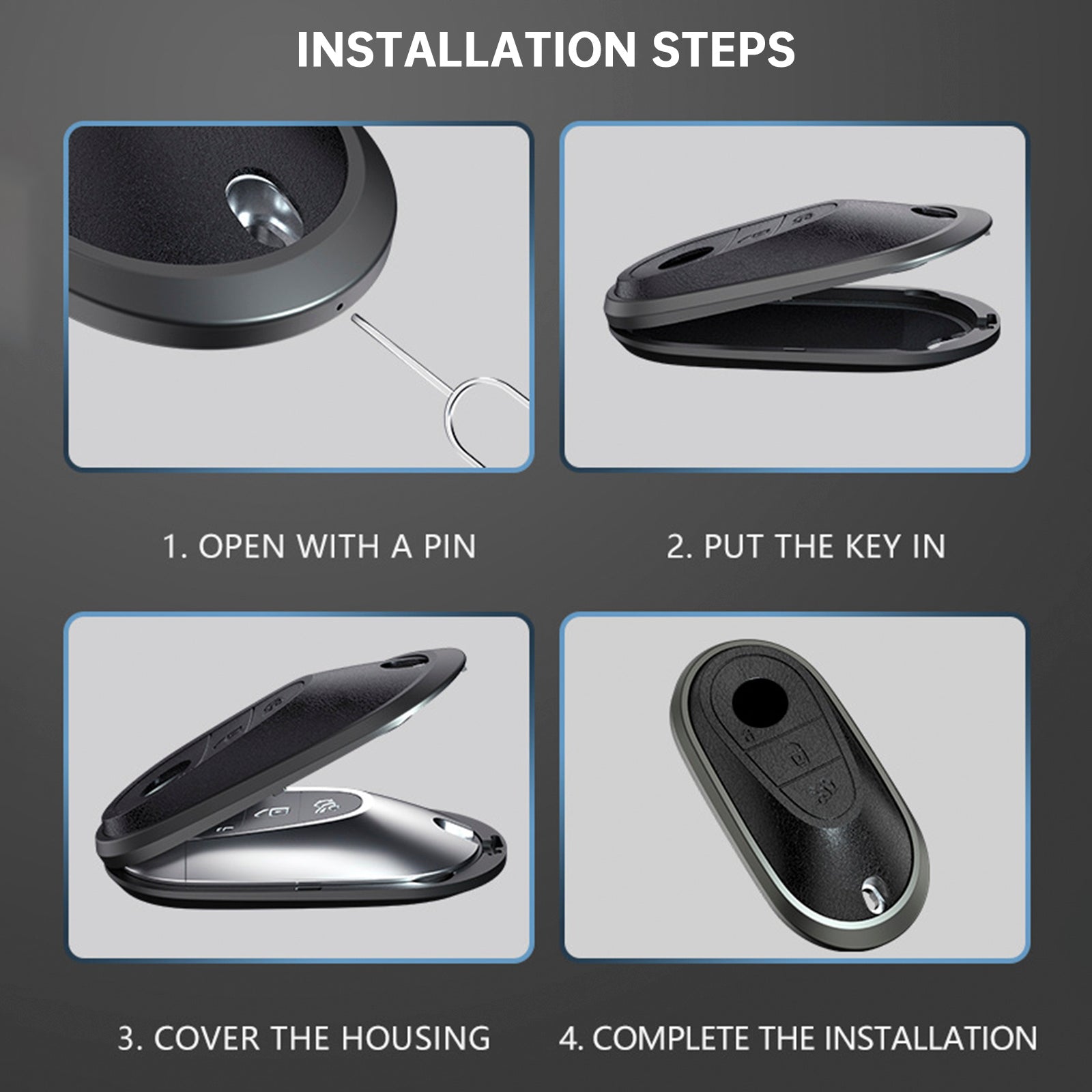 Étui marron pour clé de voiture en alliage d'aluminium TPU, housse pour Benz GLC GLK CLS GLA CLA AMG