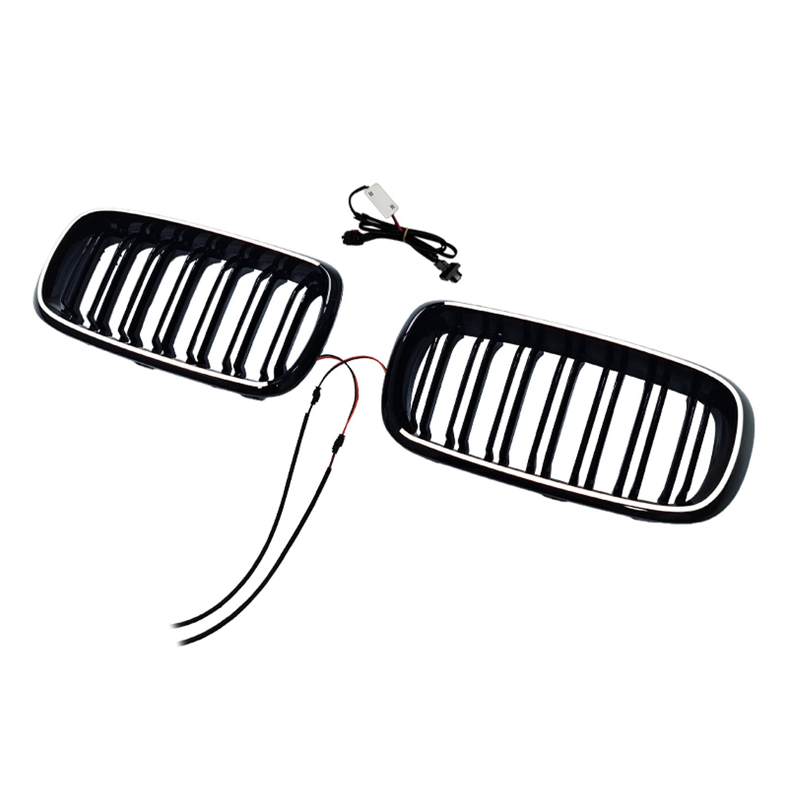 Double Slat Front Bumper Kidney Grille Fit BMW X5/X6 F15/F16 2013-2018