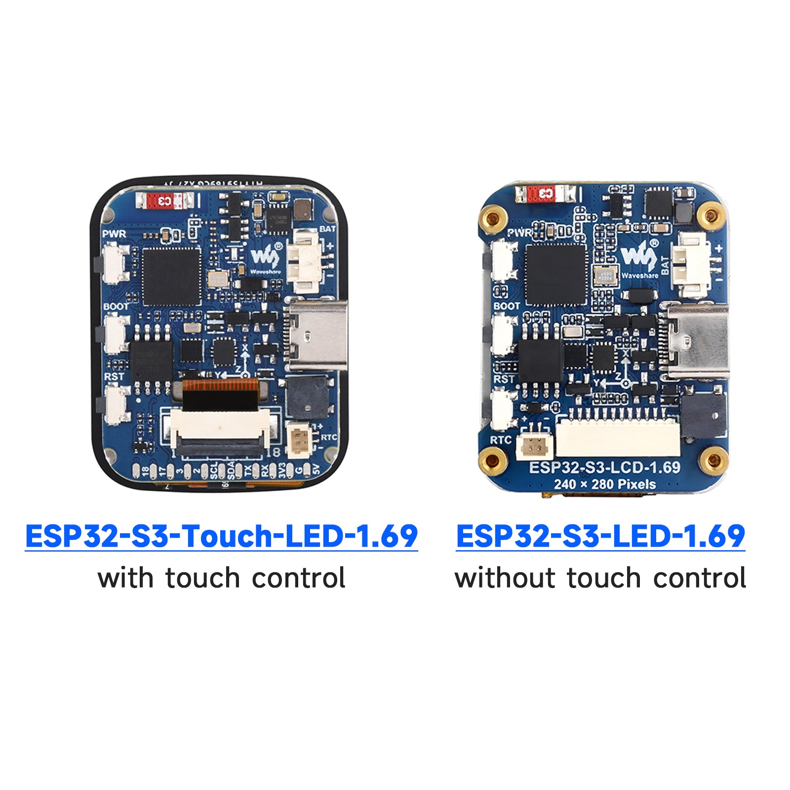 Carte de développement d'écran tactile ESP32-S3 pouces 1.69, processeur 240MHz WIFI Bluetooth