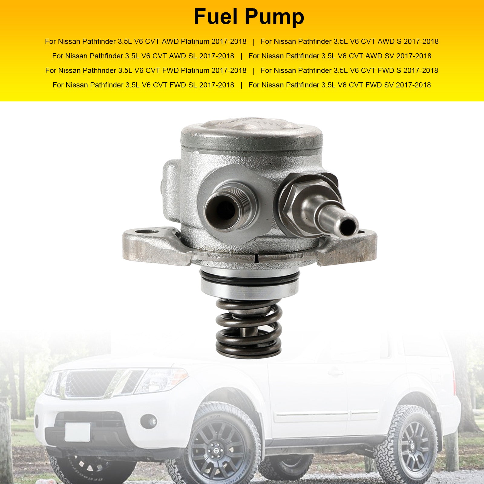 2017-2018 NISSAN PATHFINDER 3.5L V6 CVT FWD SL HIGH TRYKK FREN PUMP 166306KA0A