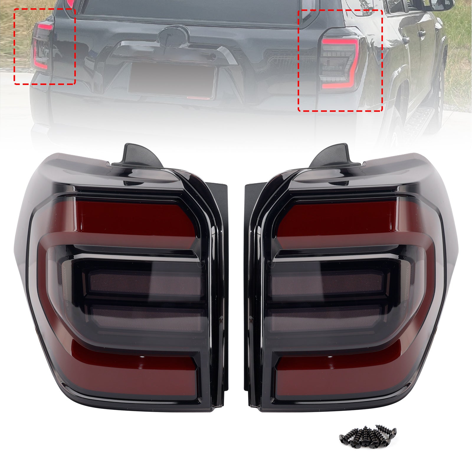 2PCS LED Tail Lights For Toyota 4Runner 2010-2024 Animation Sequential Rear Lamp