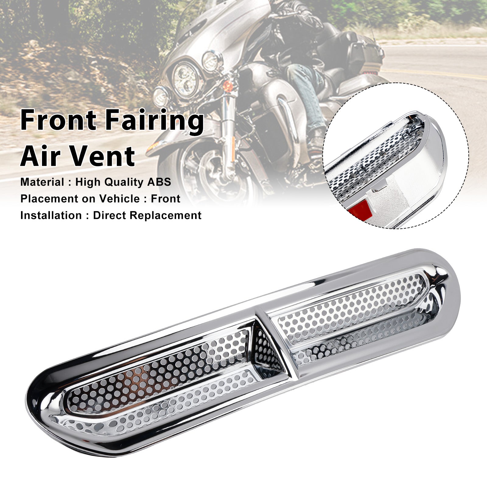 Front Fairing Air Vent Trim For Touring Street Glide Electra Glide 2014-2024
