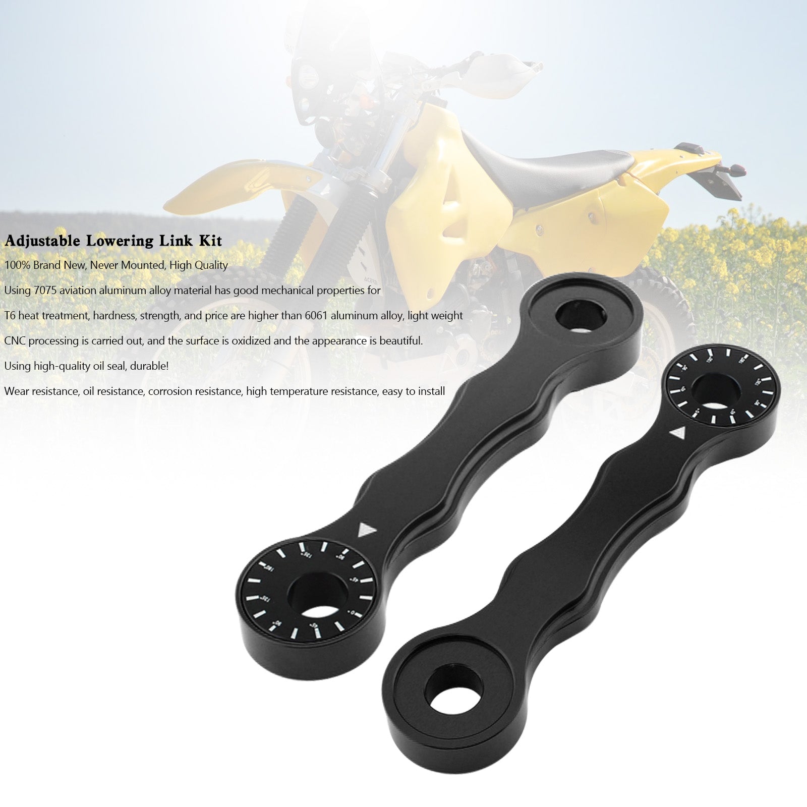 Nastaviteľná spustená súprava prepojenia pre Suzuki DRZ400/E/S/SM 00-17 RM125/200 96-00