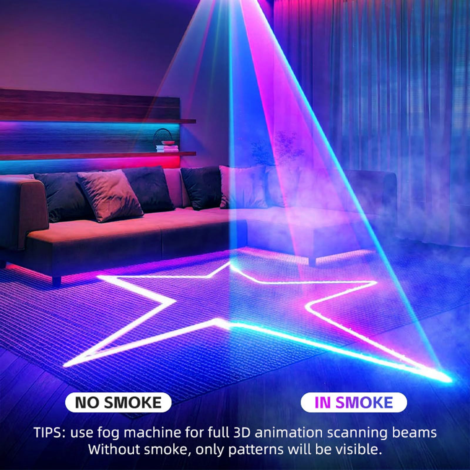 6IN1 Stage Laser Light Disco Party LED UV Stage Lighting System Club Stage Light