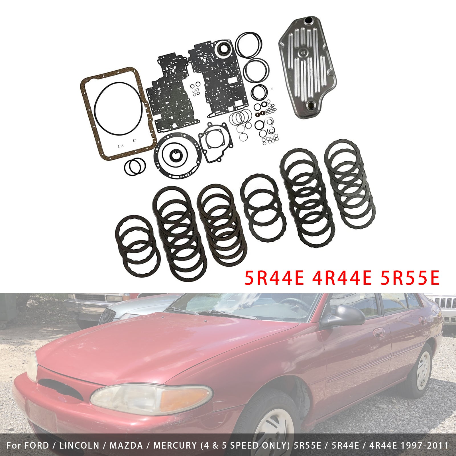 1997-UP FORD/LINCOLN/MAZDA/MERCURY 4WD 5R44E 4R44E 5R55E Master Rebuild Kit ForFilter Clutch Plates