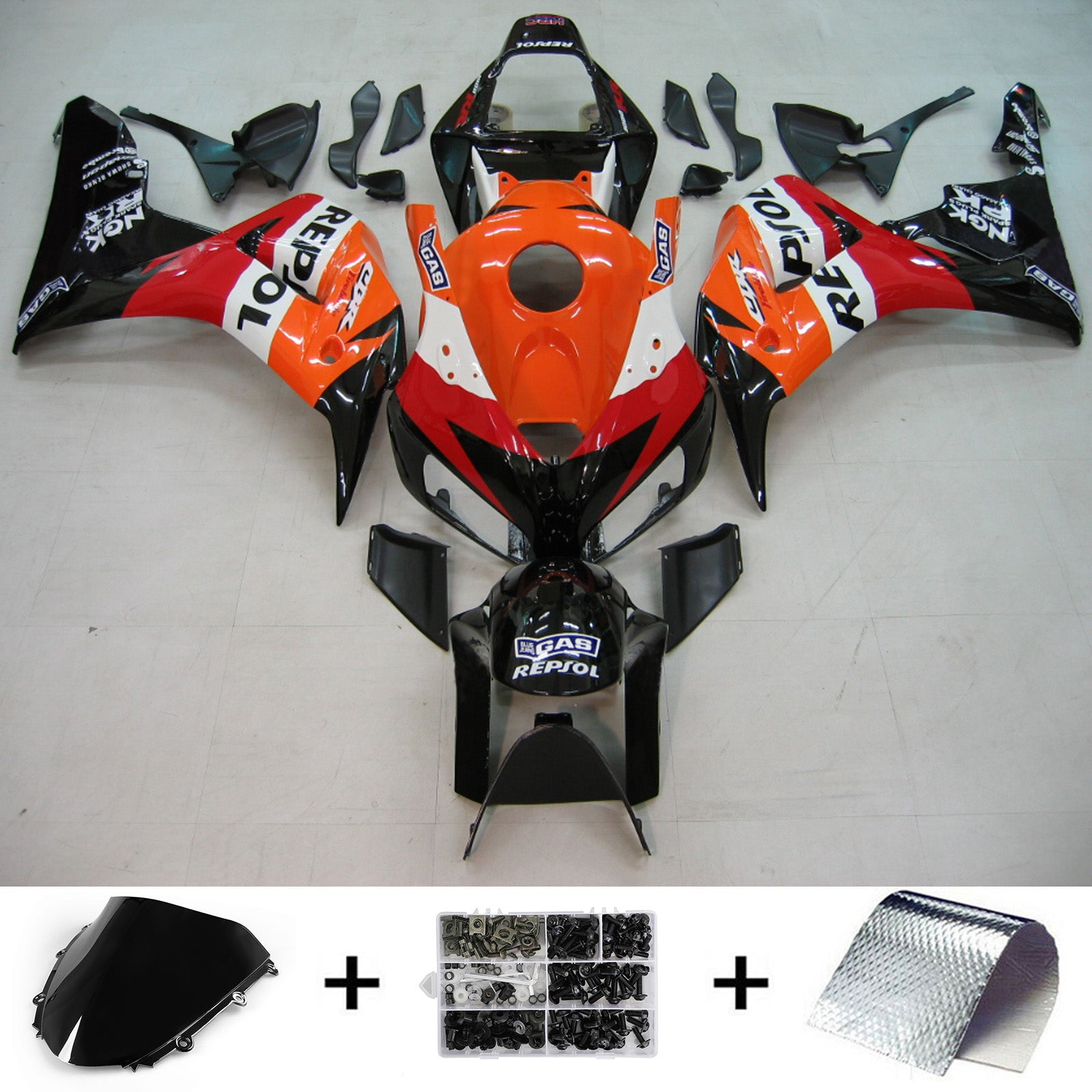 2006-2007 CBR1000RR BODYWORK FAIRING ORANGE ABS PUSHED PLASTICS SET GENERIC