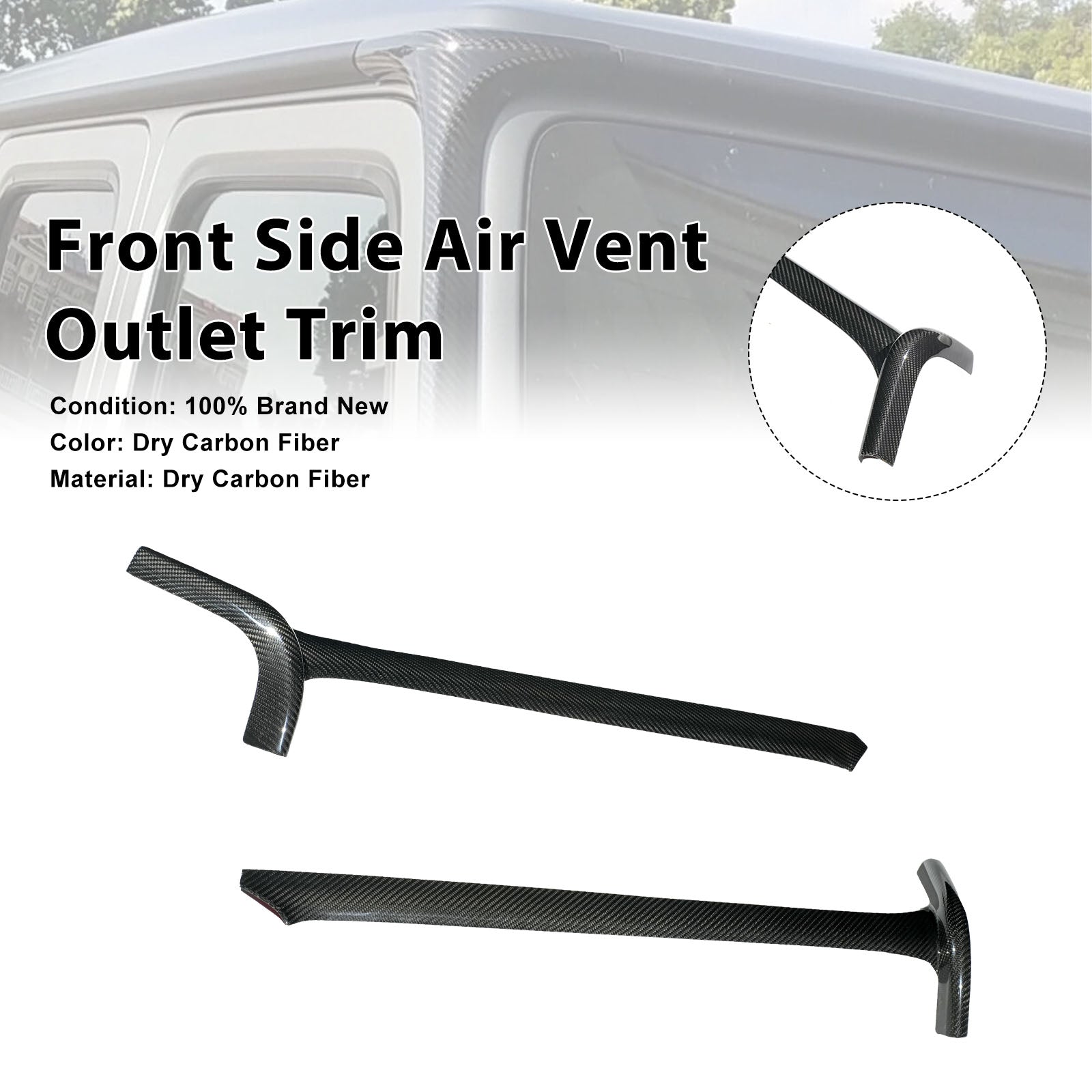 Carbon Fiber Front Side Air Vent Outlet Trim Fit Benz G Class G63 G550 2025+