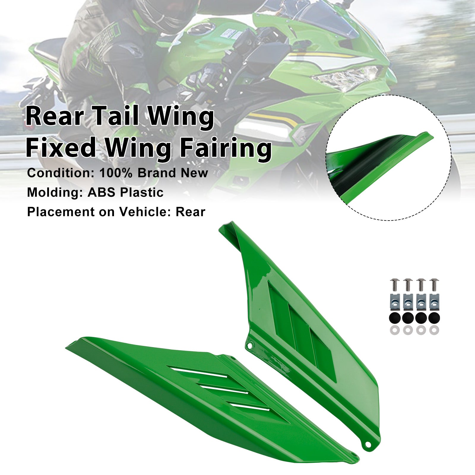 2023-2025 Kawasaki NINJA ZX-4R ZX-4RR Carénage d'aile arrière à aile fixe