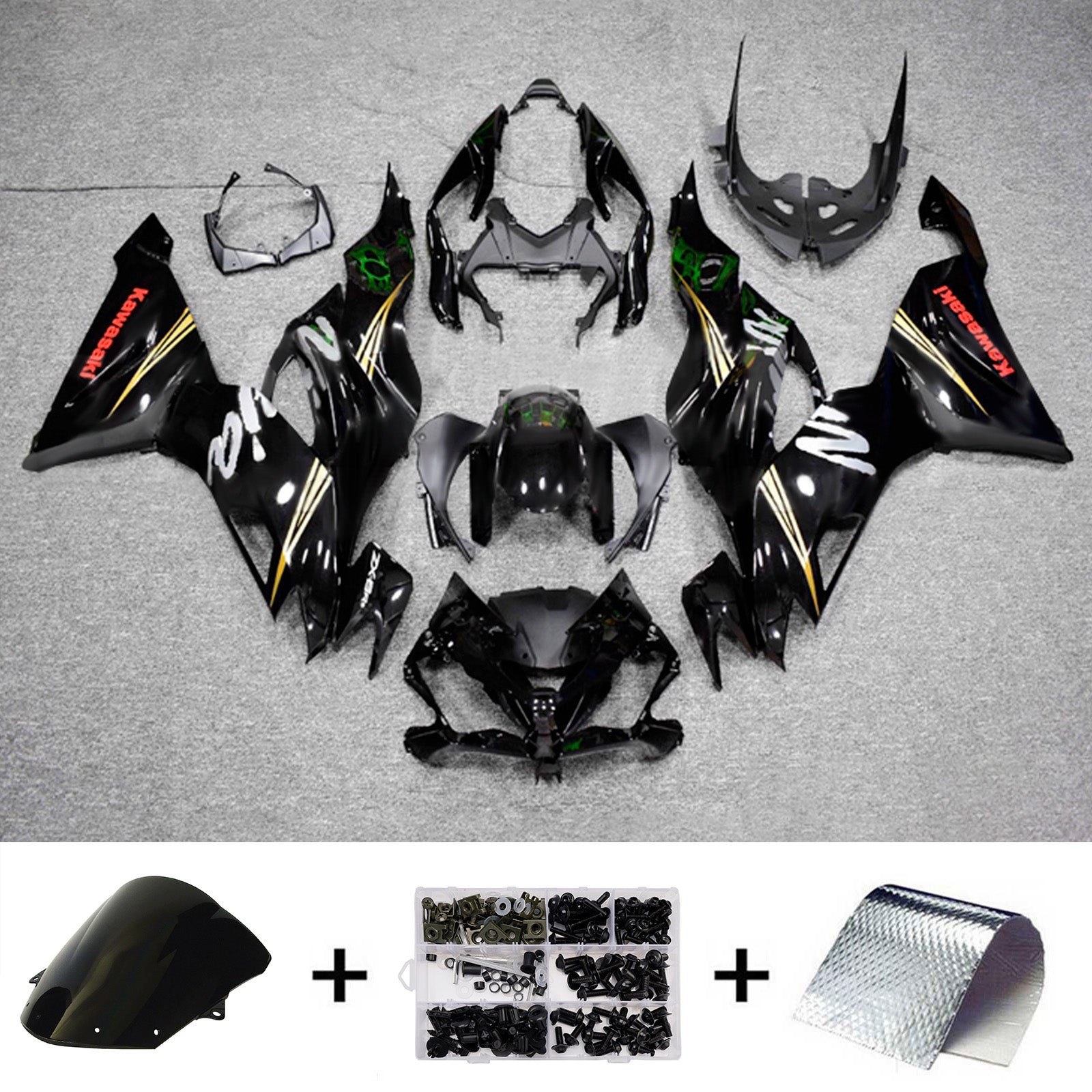 Injection Fairing Kit Bodywork Plastic ABS fit For Kawasaki ZX6R 2019-2023