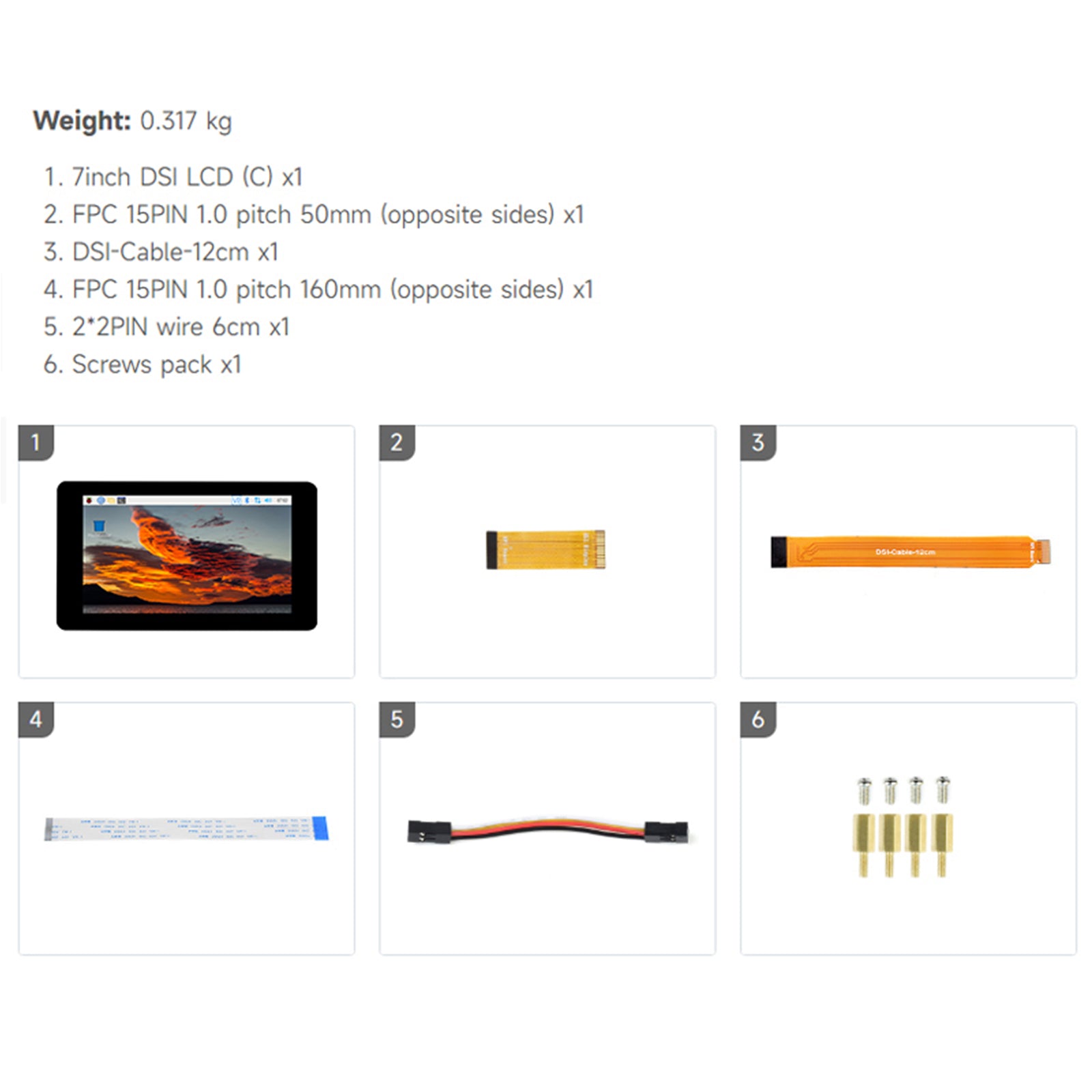 Raspberry Pi 7-palcový IPS kapacitný 5-bodový dotykový obrazovka 1024 × 600 pixelov PI5/4B