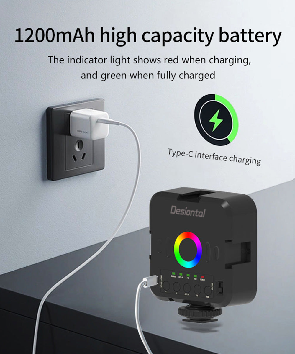 Pocket RVB Couleur complète 3000-9000K LED VIDEO PHOTOGRAPHIQUE LUMBRE VLOG VLOG