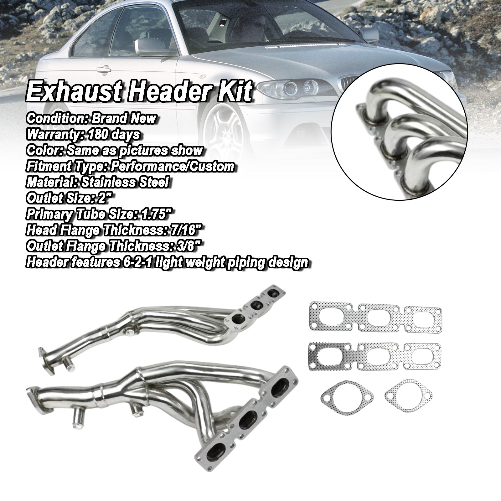 Uitlaatspruitstuk fit BMW E46 E39 Z4 2.5L 2.8L 3.0L L6 2001-2006