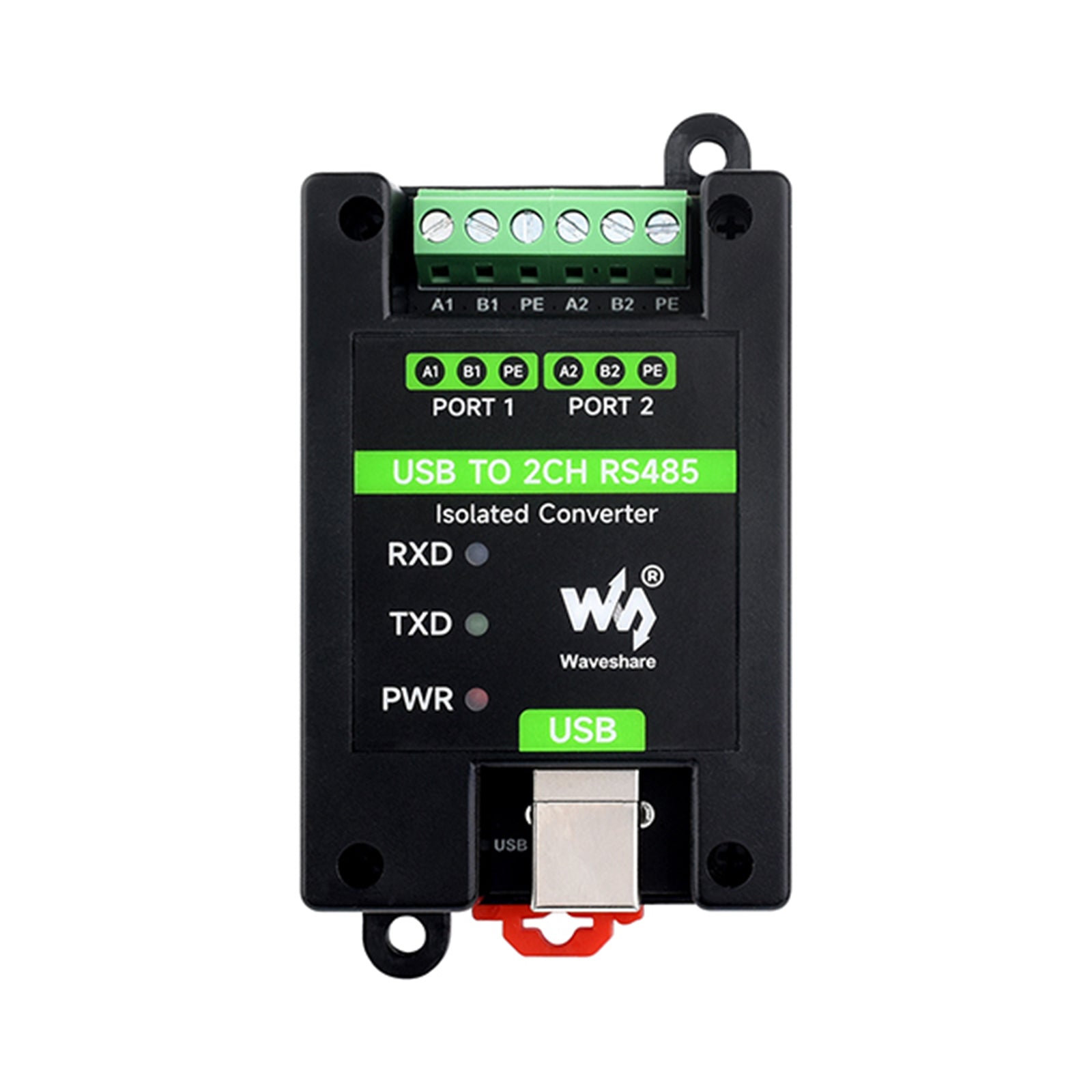 USB isolé industriel jusqu'à l'installation du rail du convertisseur de port série RS485 à 2 voies