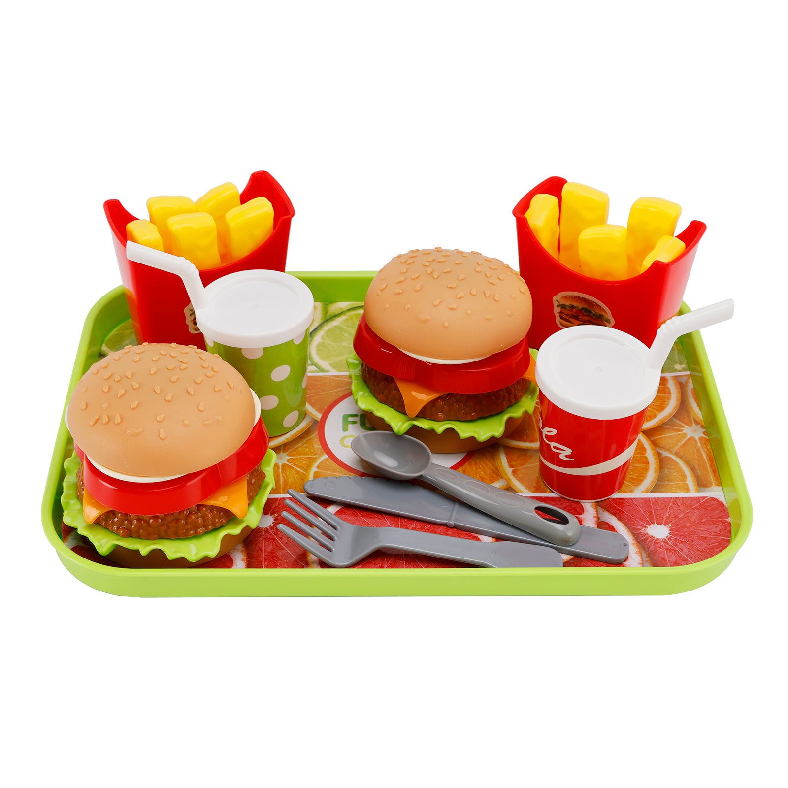 Hamburger gaufres frites boisson jouer nourriture semblant jouet ensemble de cuisine enfants ensemble de jouets