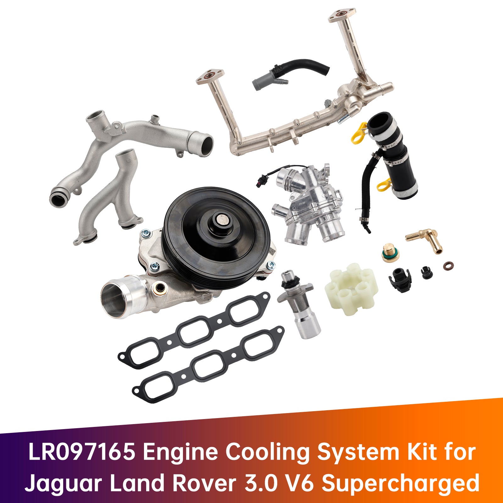 2014-2020 For Land Rover Range Rover 3.0L V6 - Gas Engine Cooling System Kit C2Z31146