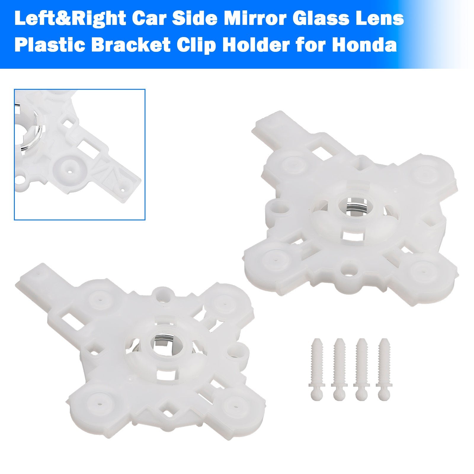 Left&Right Car Side Mirror Glass Lens Plastic Bracket Clip Holder for Honda