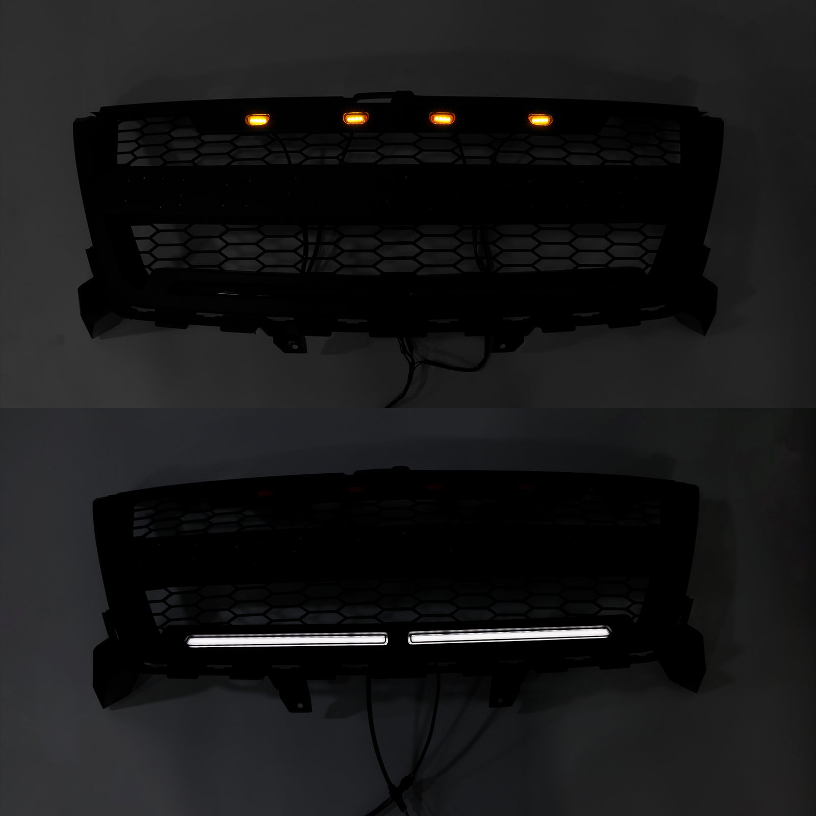 Grade de pára-choques dianteiro preto foste fit Chevy Colorado 2016-2020 com LED