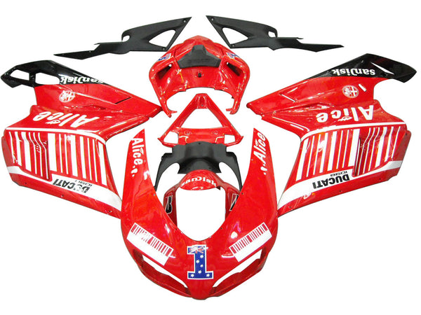 2007-2012 Ducati 1098 1198 848 Amotopart Fairings Red Alice Racing Customs Fairing