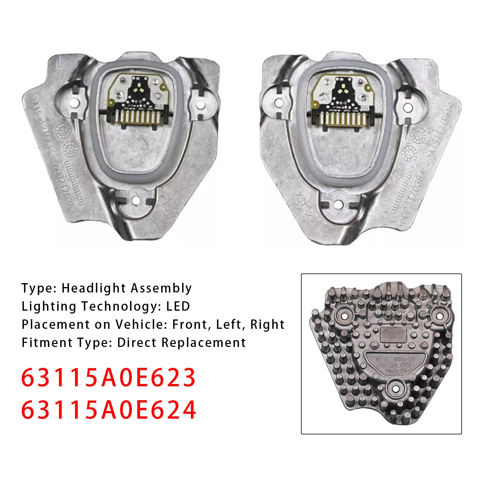 2pcs 63115A0E623+63115A0E624 LED svetlomet DRL Modul jednotky pre BMW x3 x4