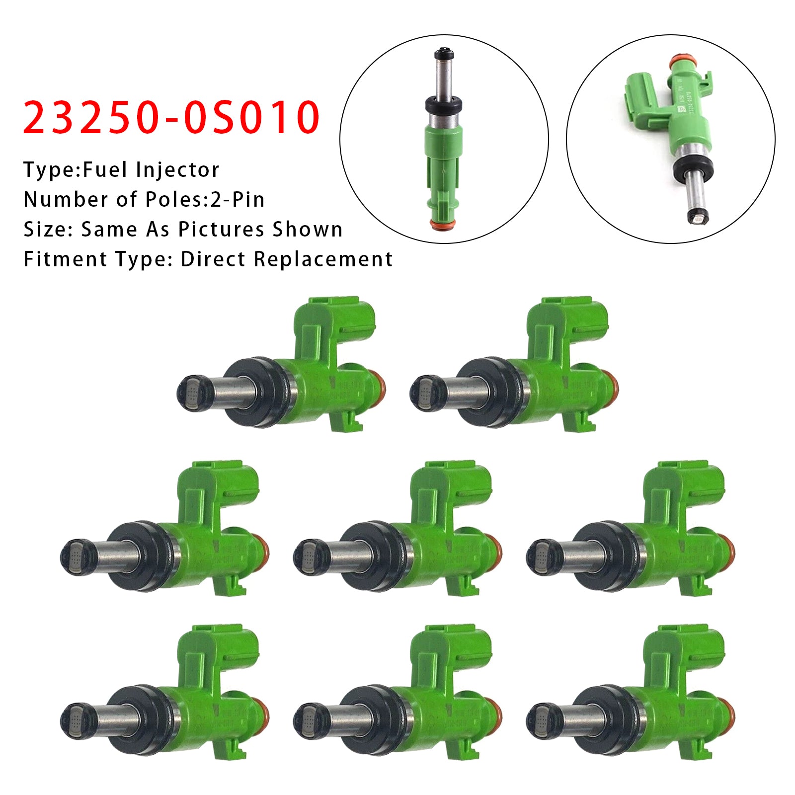 2007 Toyota Tundra 5.7L V8 8Pcs Fuel Injector 23250-0S010