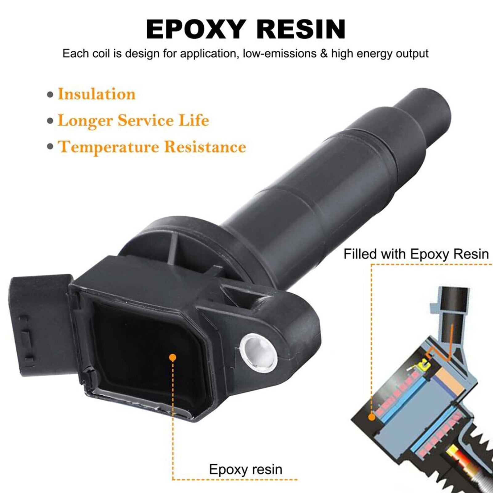 2004-2008 Toyota RAV4 L4 2,4L 4x Ignition Coil+Zapaľovacia sviečka UF333 UF494