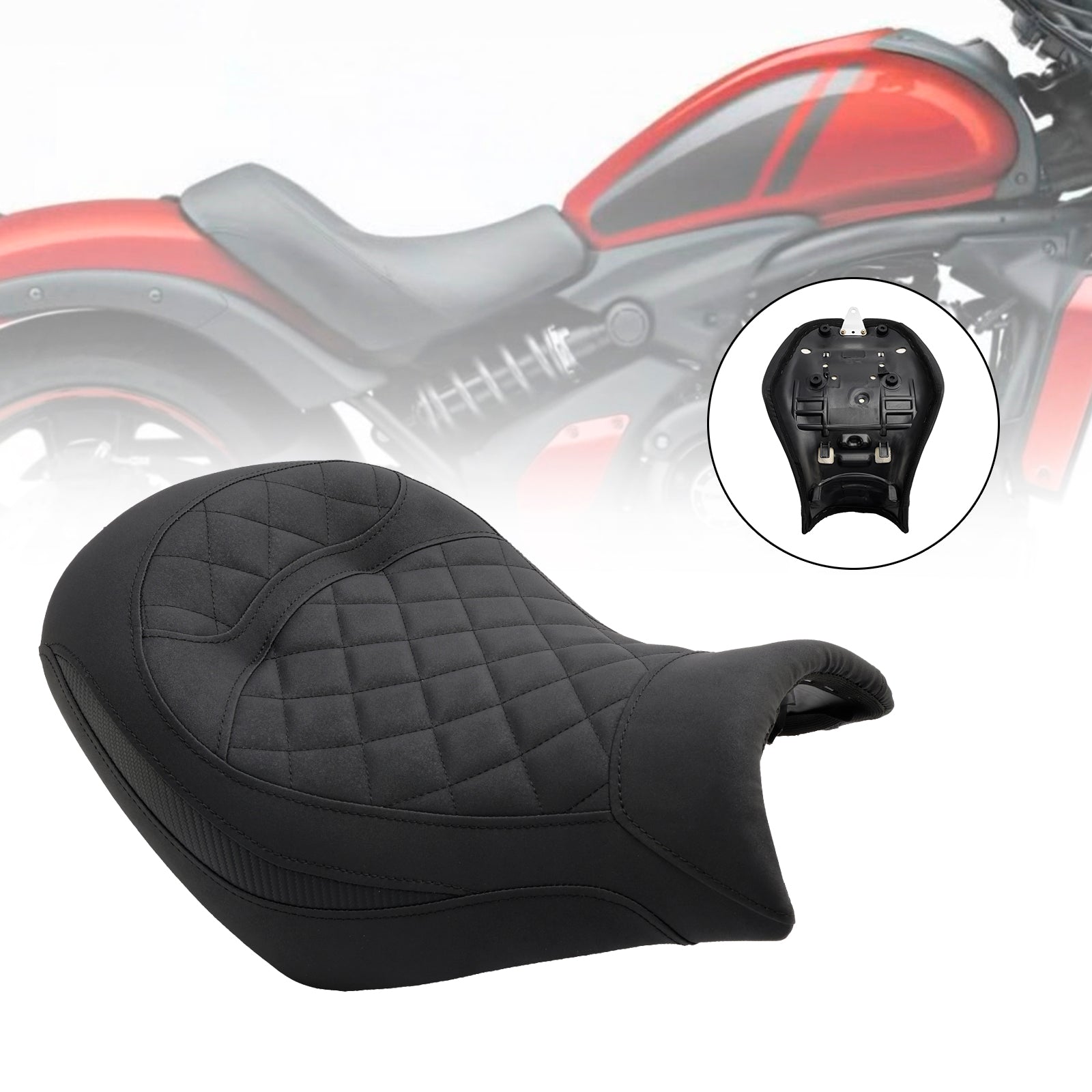 2015-2023 Kawasaki Vulcan S Vn650 Asiento delantero Raider Cojín del conductor Pu Verde