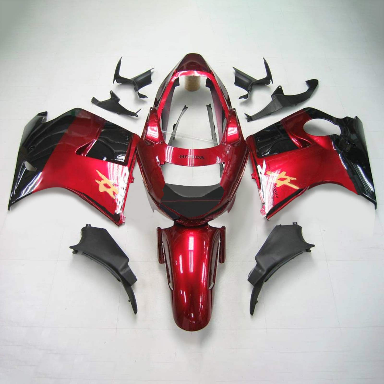 1996-2007 Honda CBR1100xx Superblackbird Amotopart Injection Kit de carénage Bodywork ABS # 114