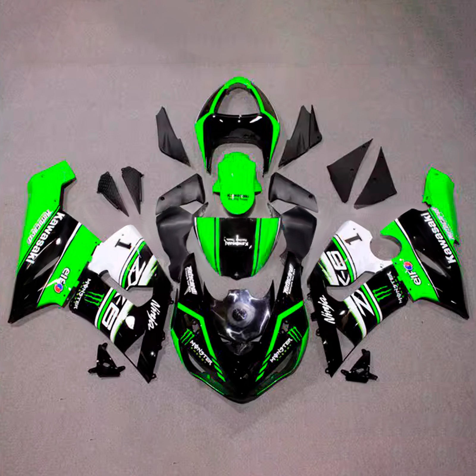 Kit carena iniezione carrozzeria in plastica ABS adatta per Kawasaki ZX6R 636 2005-2006