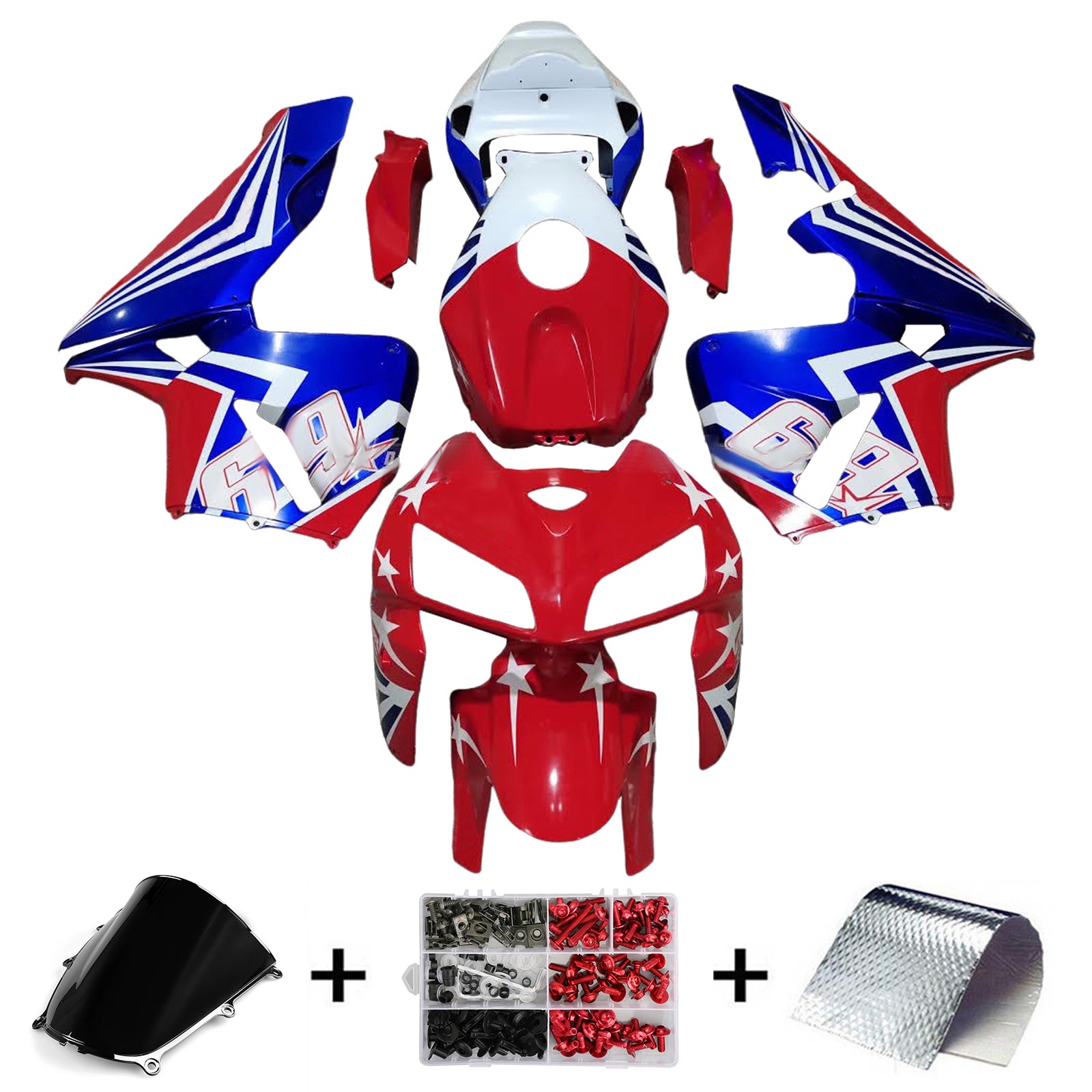 Injektionsmässa Kit Bodywork Plastic ABS för Honda CBR600RR 2005-2006 F5