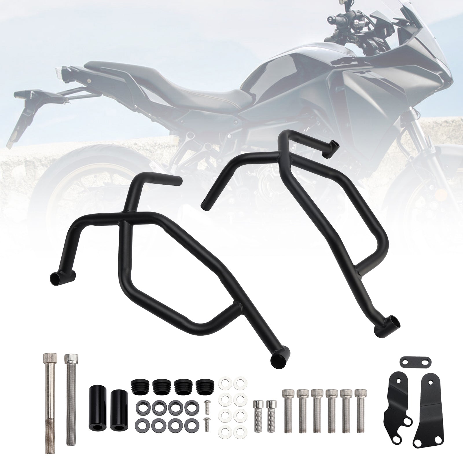 2021-2025 Yamaha Tracer 7 Crash Bar Lower Engine Guard Steel Frame Fit Black