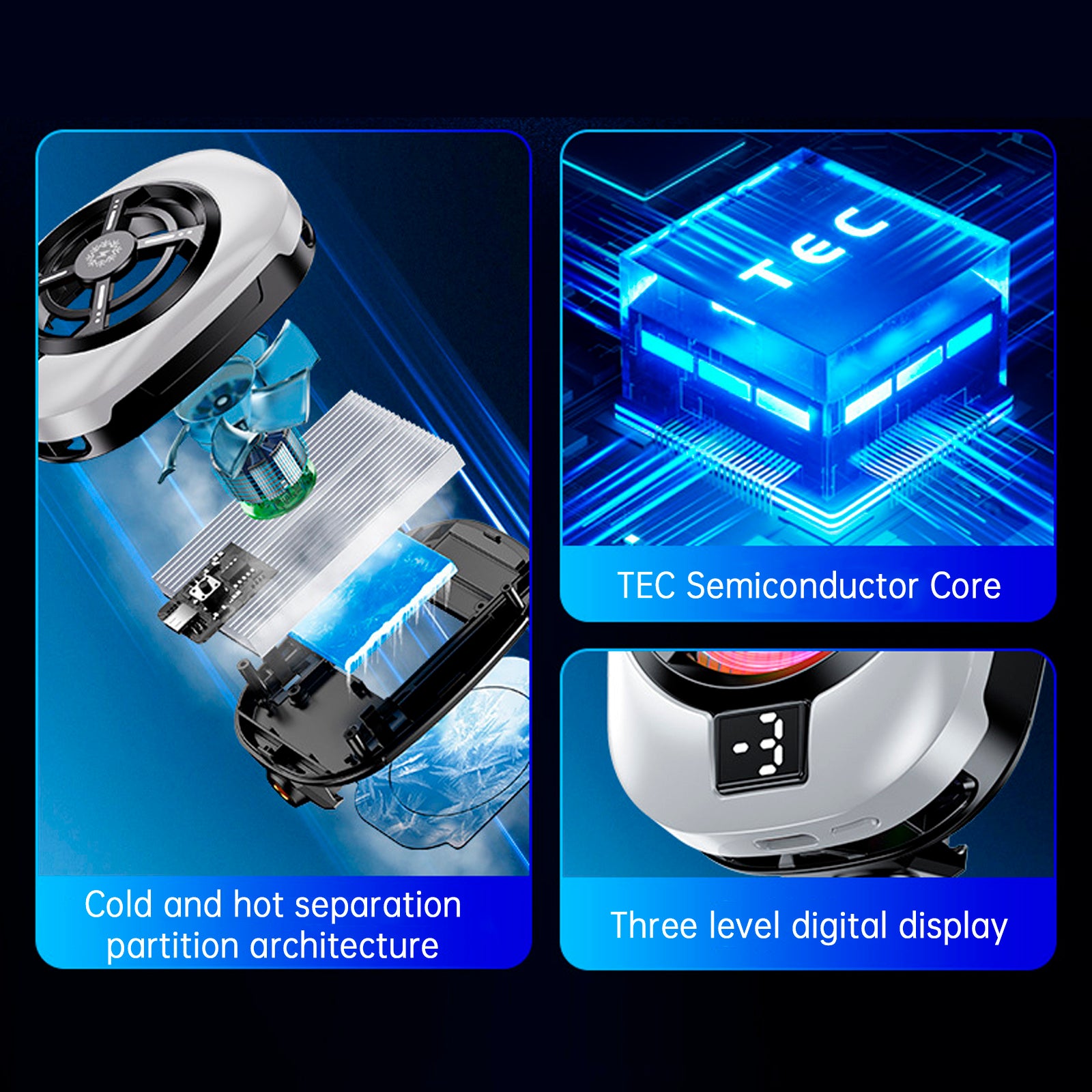 Tl16 Semiconductor Heat Sink Digital Display Fan Cooler Freezing Cool Radiator