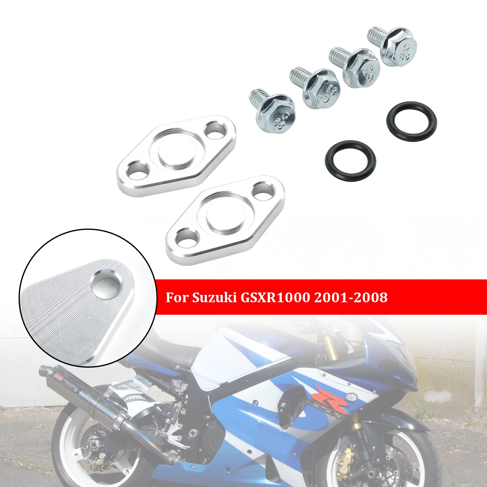 2001-2008 Suzuki GSXR1000 Oil Cooler Block Off Plates Kit