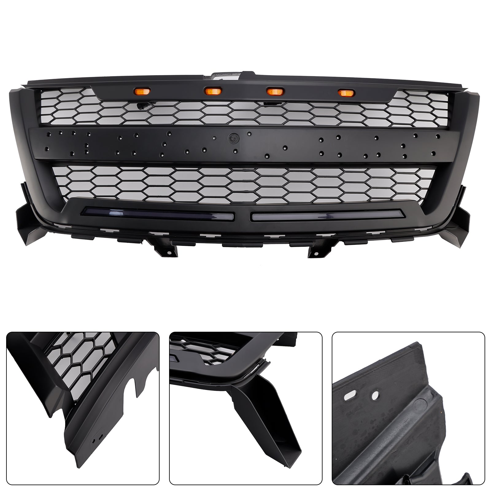 Grade de pára-choques dianteiro preto foste fit Chevy Colorado 2016-2020 com LED