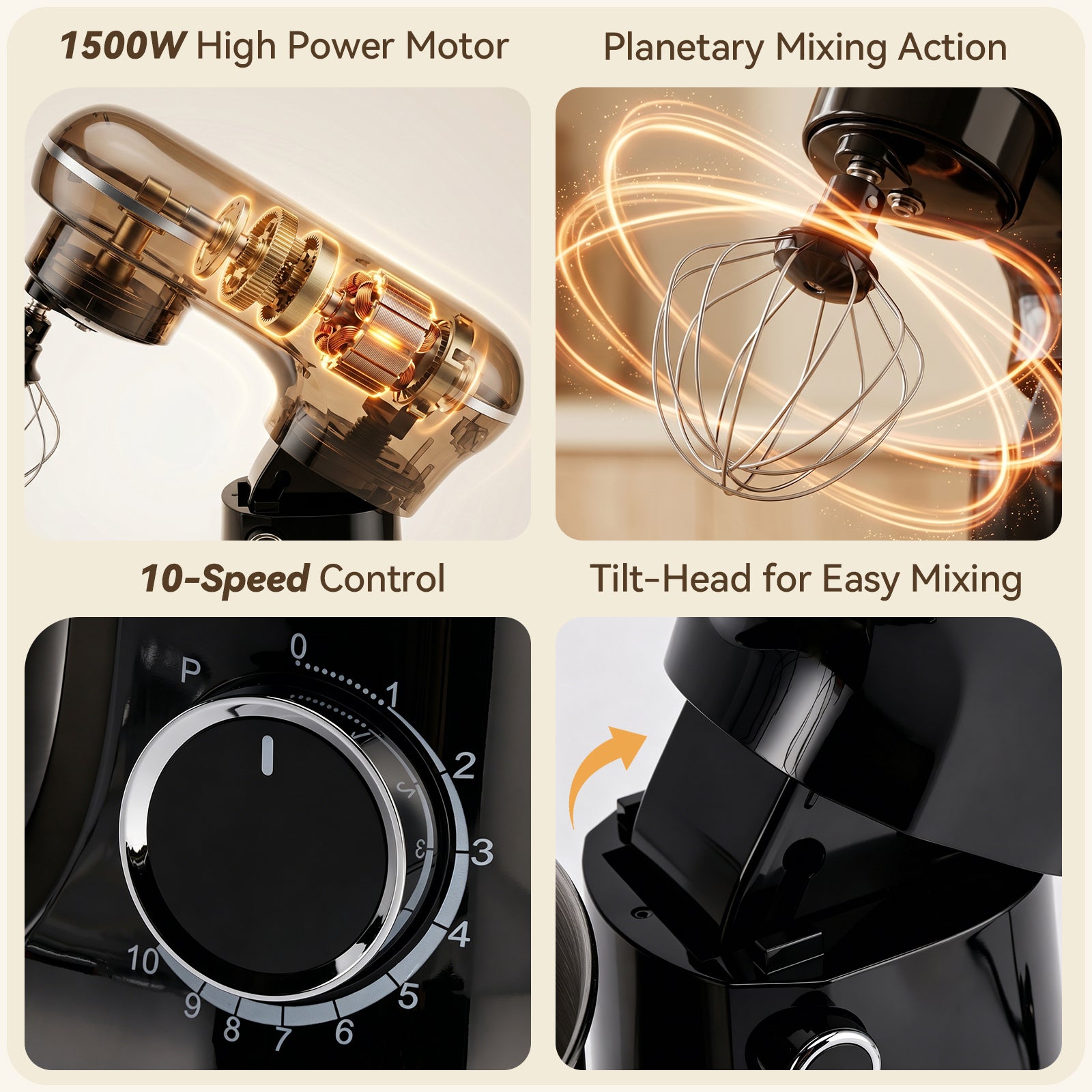 Dough Hook Electric dough mixers are suitable for home use. Balloon Whisk 5.2L Stand Mixer 3-In-1 Kitchen Mixer with Flat Beater