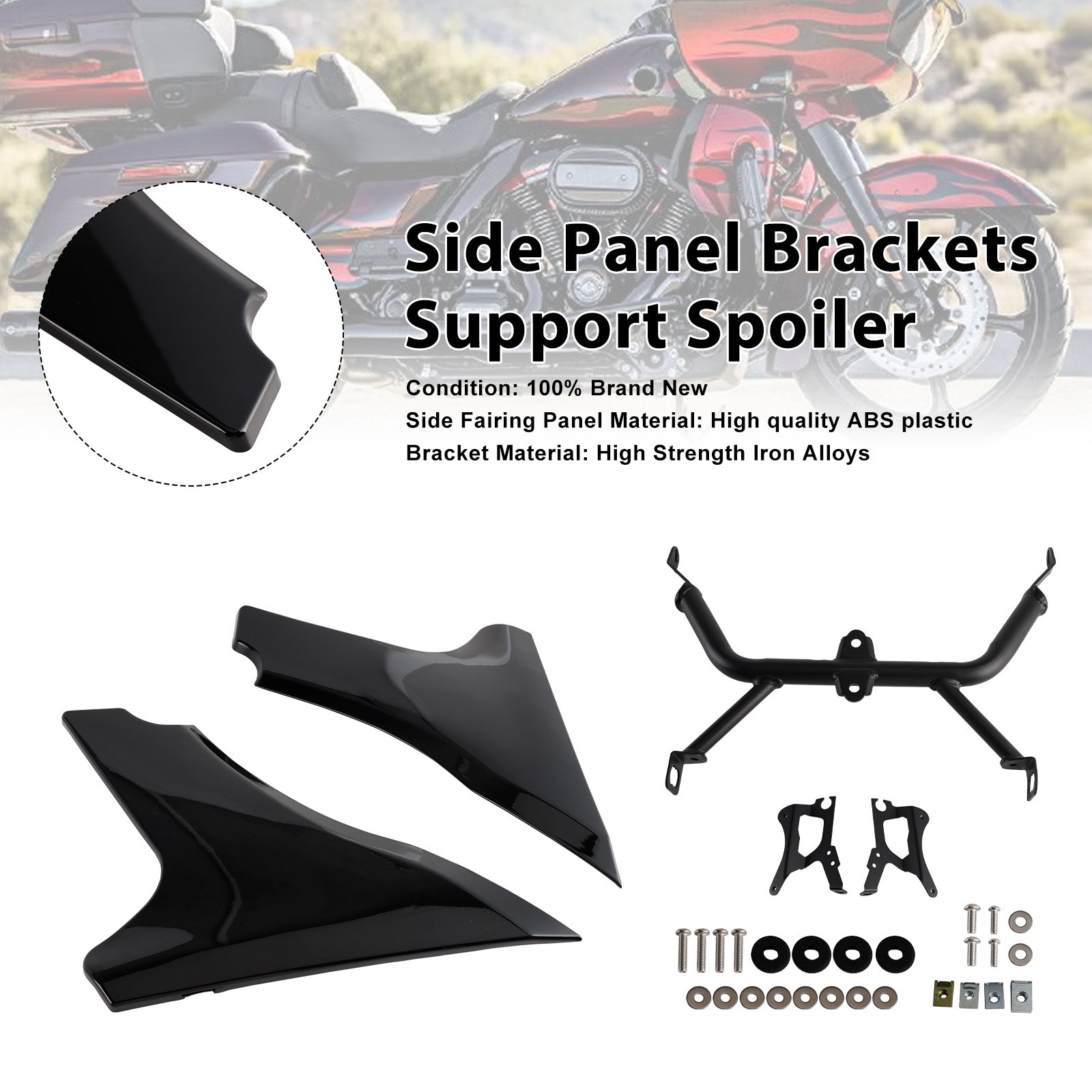 Supports de panneau latéral de mise à niveau Harley CVO Road Glide à partir de 2024, becquet de support