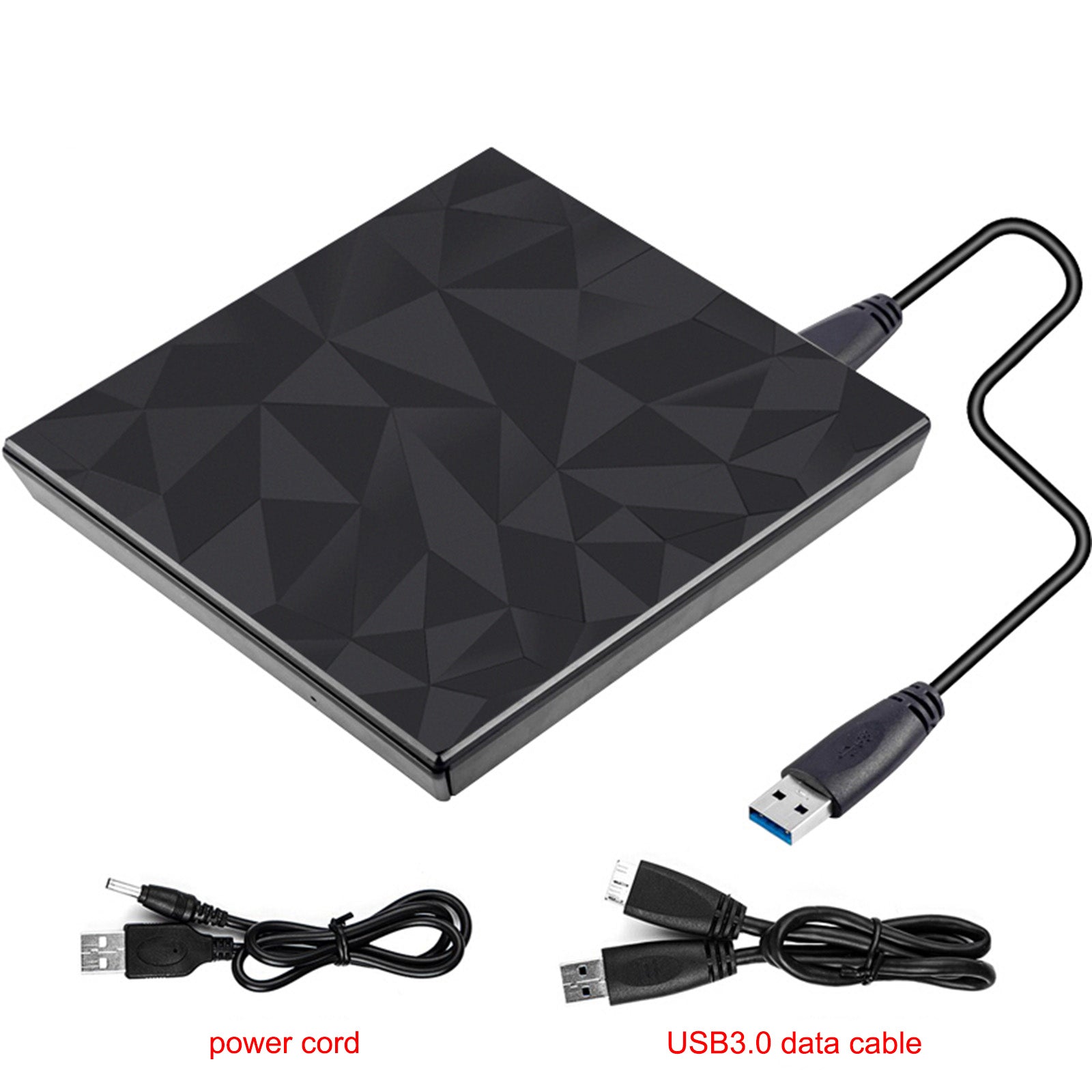 Unidad de CD y DVD externa delgada, grabadora de cara grande Usb3.0 para Mac, portátil y PC