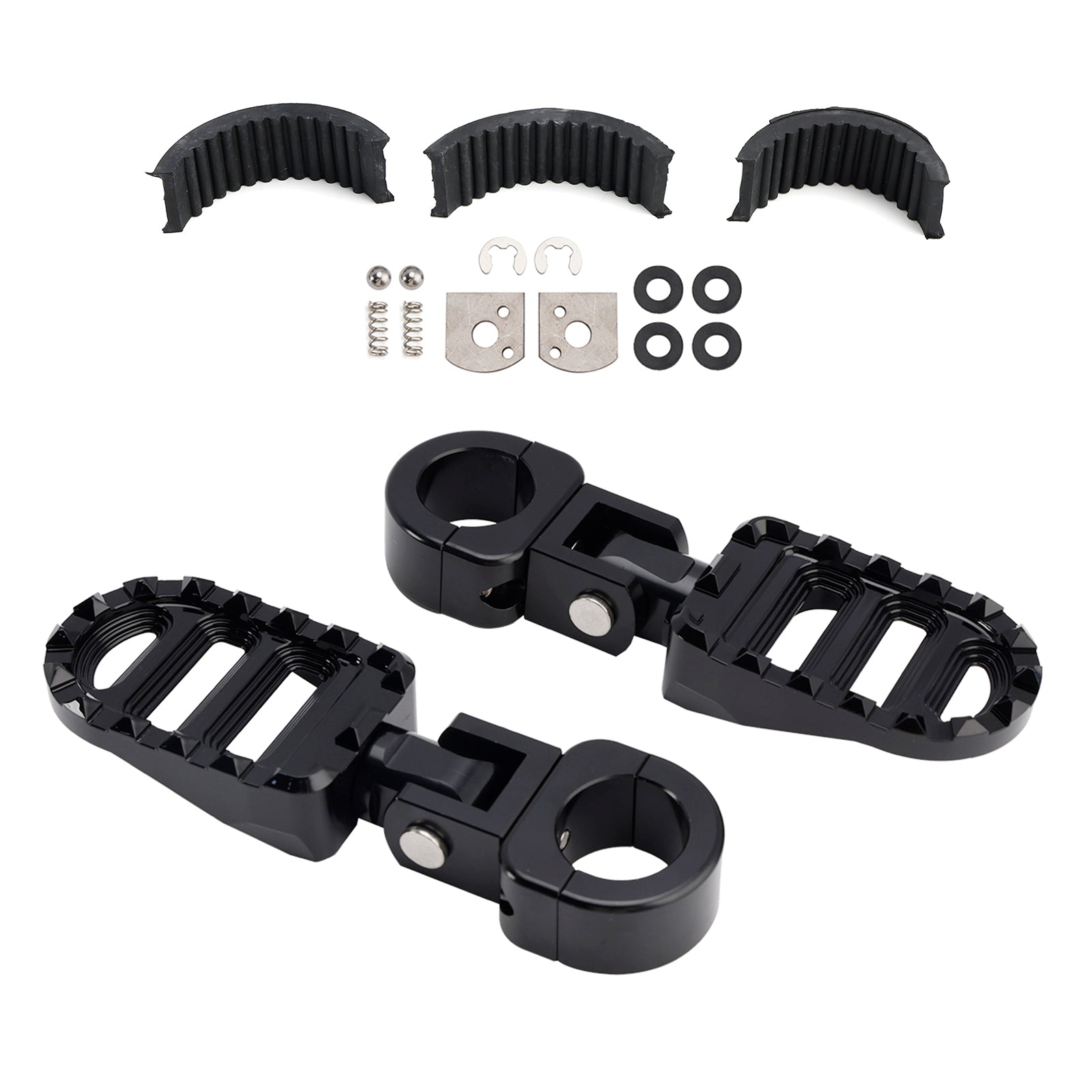 Universele voetsteunen vooraan, voetsteunen geschikt voor motorfietsen met staven van 1,25 inch