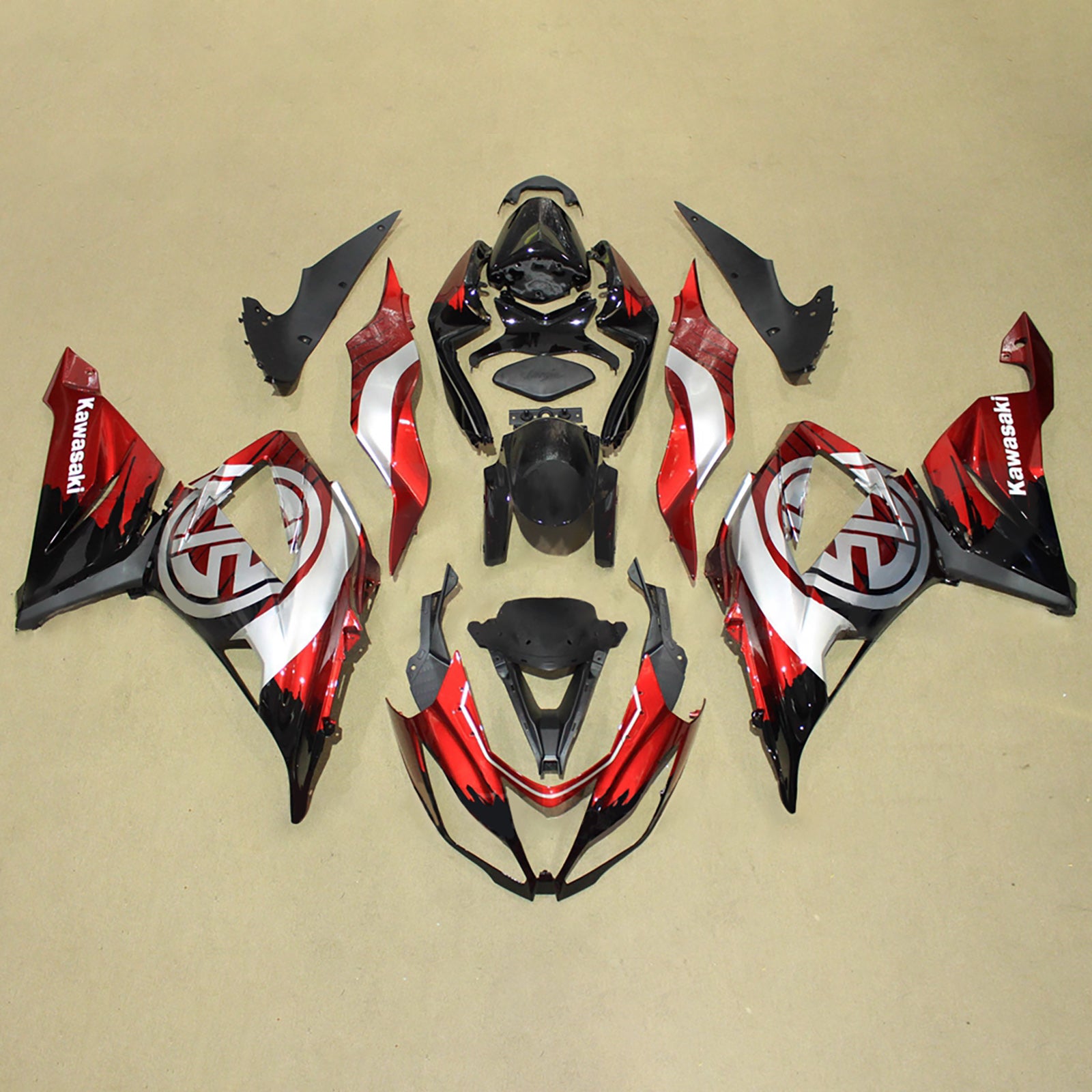 Kit carena iniezione carrozzeria in plastica ABS adatta per Kawasaki ZX6R 636 2013-2018
