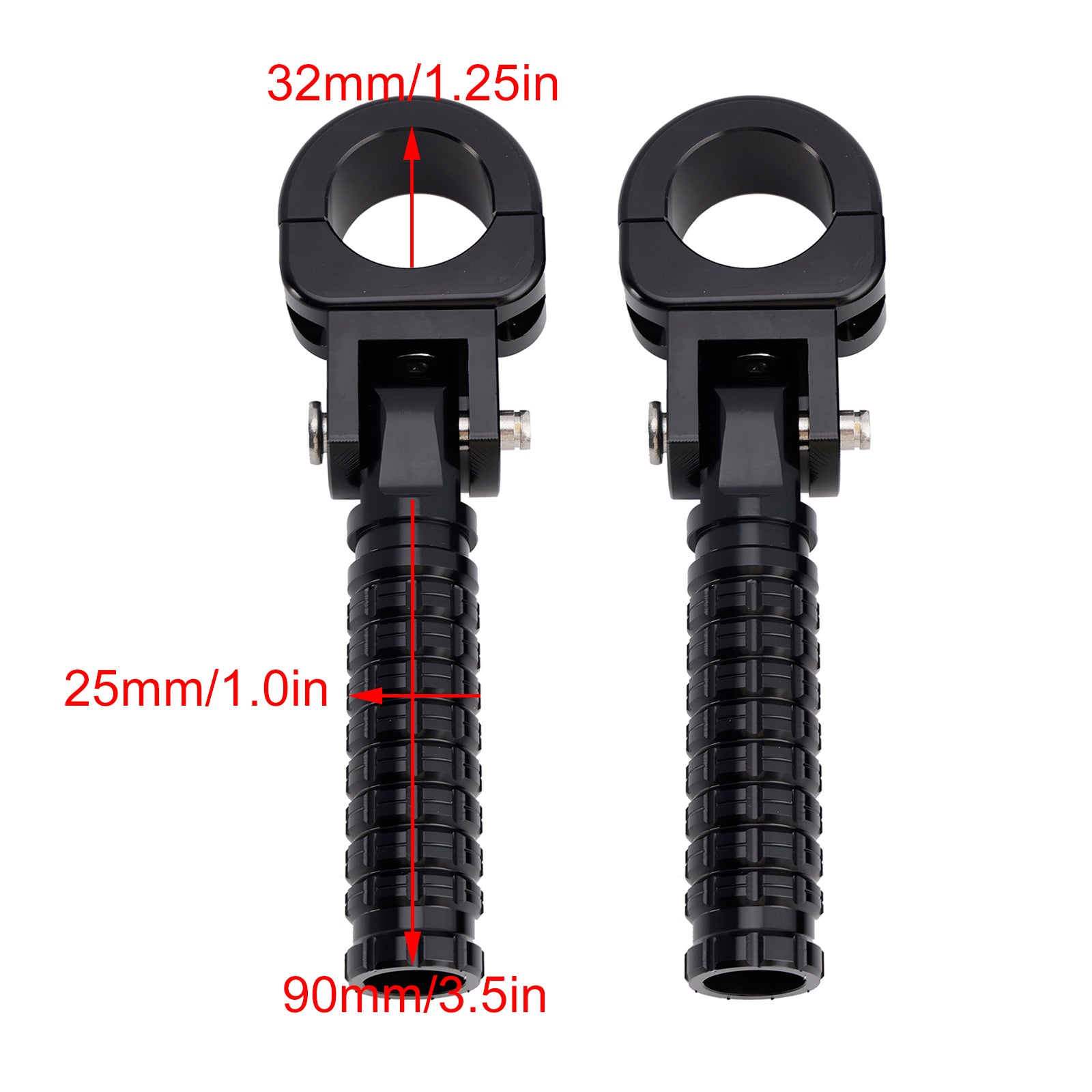 Apoios para os pés dianteiros universais adequados para motocicletas com 1.25" barras