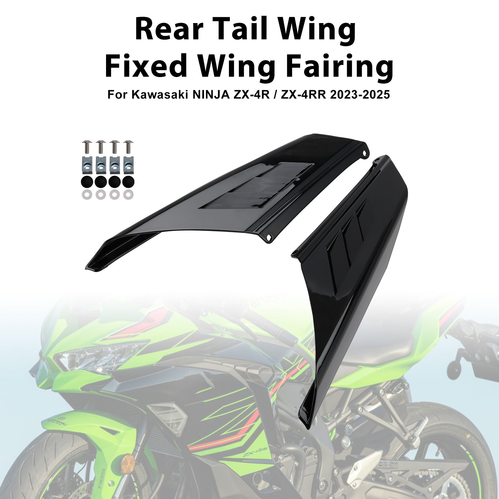 2023-2025 Kawasaki NINJA ZX-4R ZX-4RR Carénage d'aile arrière à aile fixe