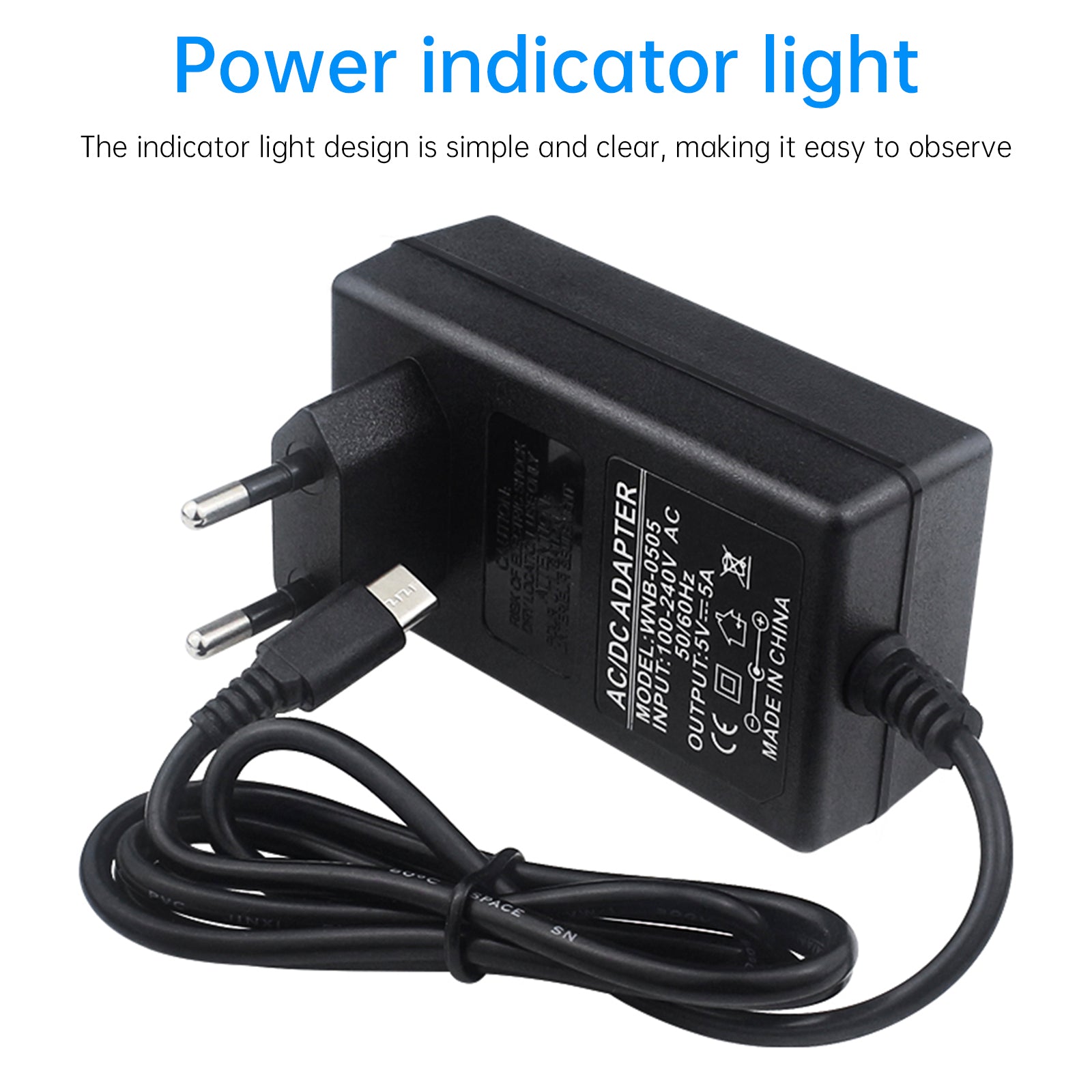 Adaptador de corriente Orange Pi 5Pro tipo C 5V5A, fuente de alimentación adecuada para enchufe europeo OrangePi 5MAX/CM5