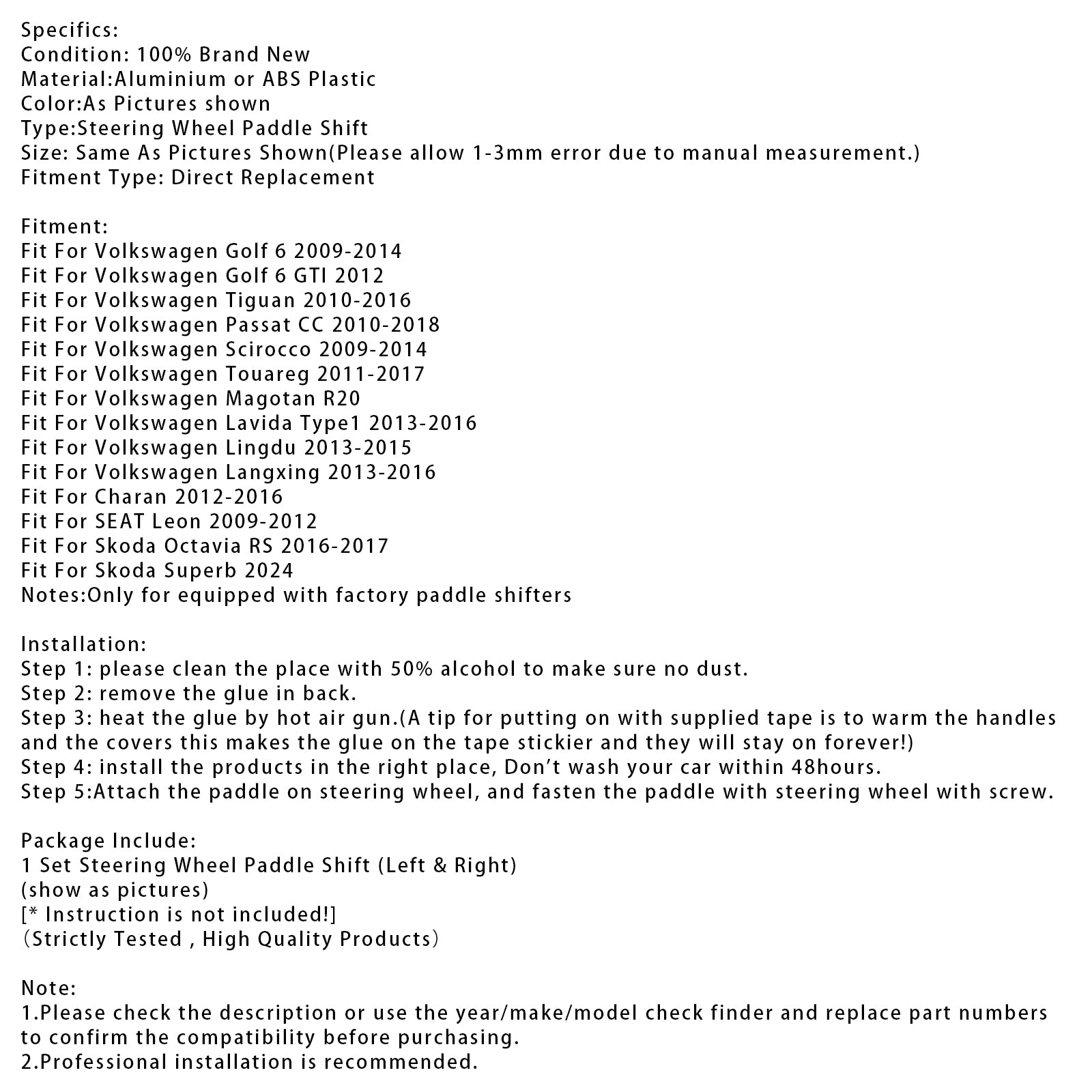 Ratthjulets skifterforlengelse for Seat VW Scirocco