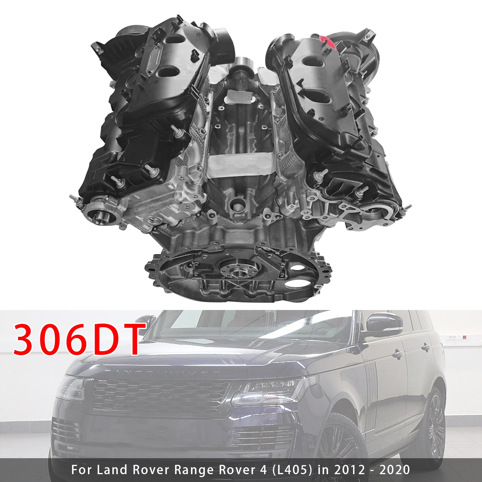 Long Block Engine For Land Rover Range X250 306DT 3.0T Tdv6 Diesel 2009-2021 New