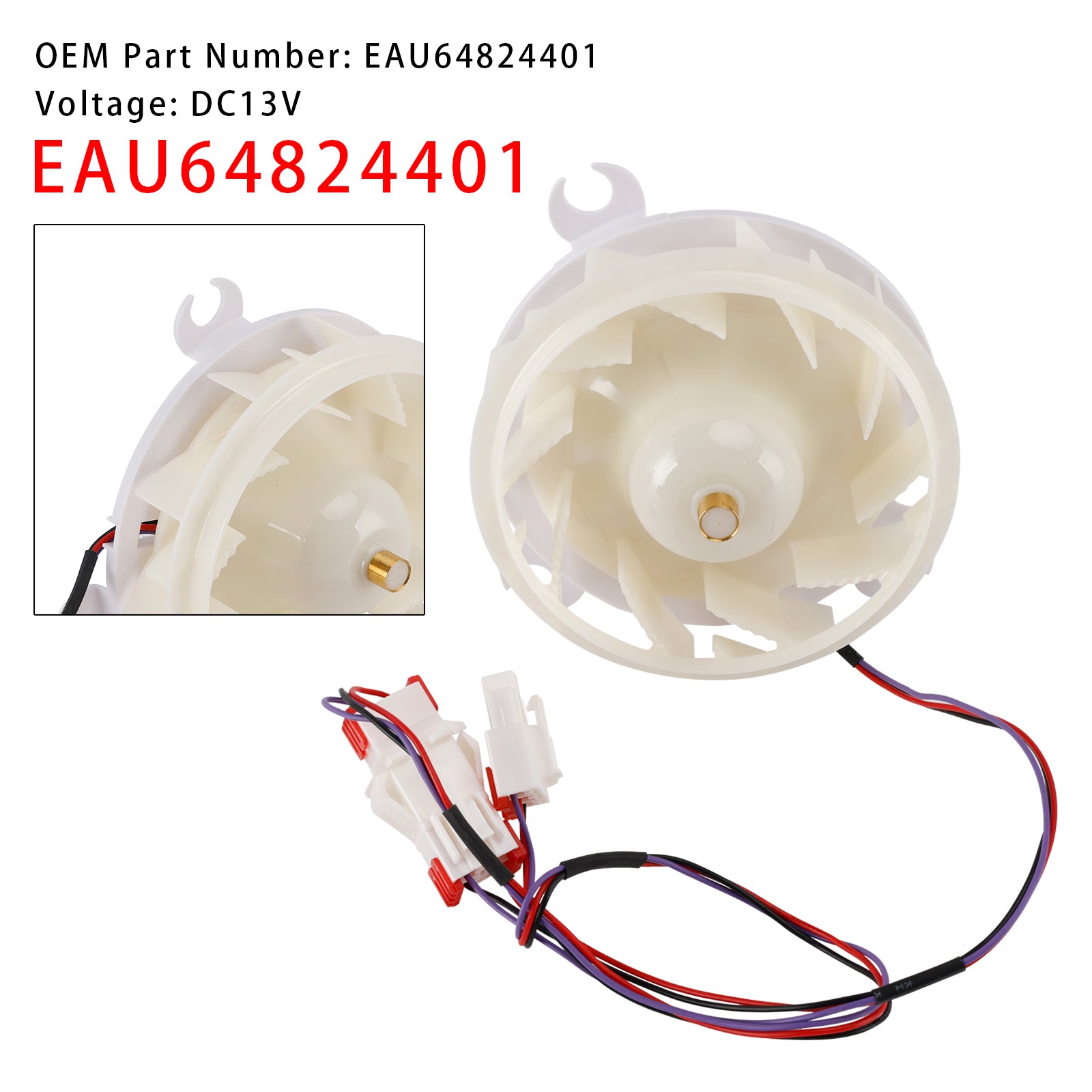 EAU64824401 for LG -kjøleskap Fan Motor EAU65089701 Adj73252237 DC13V