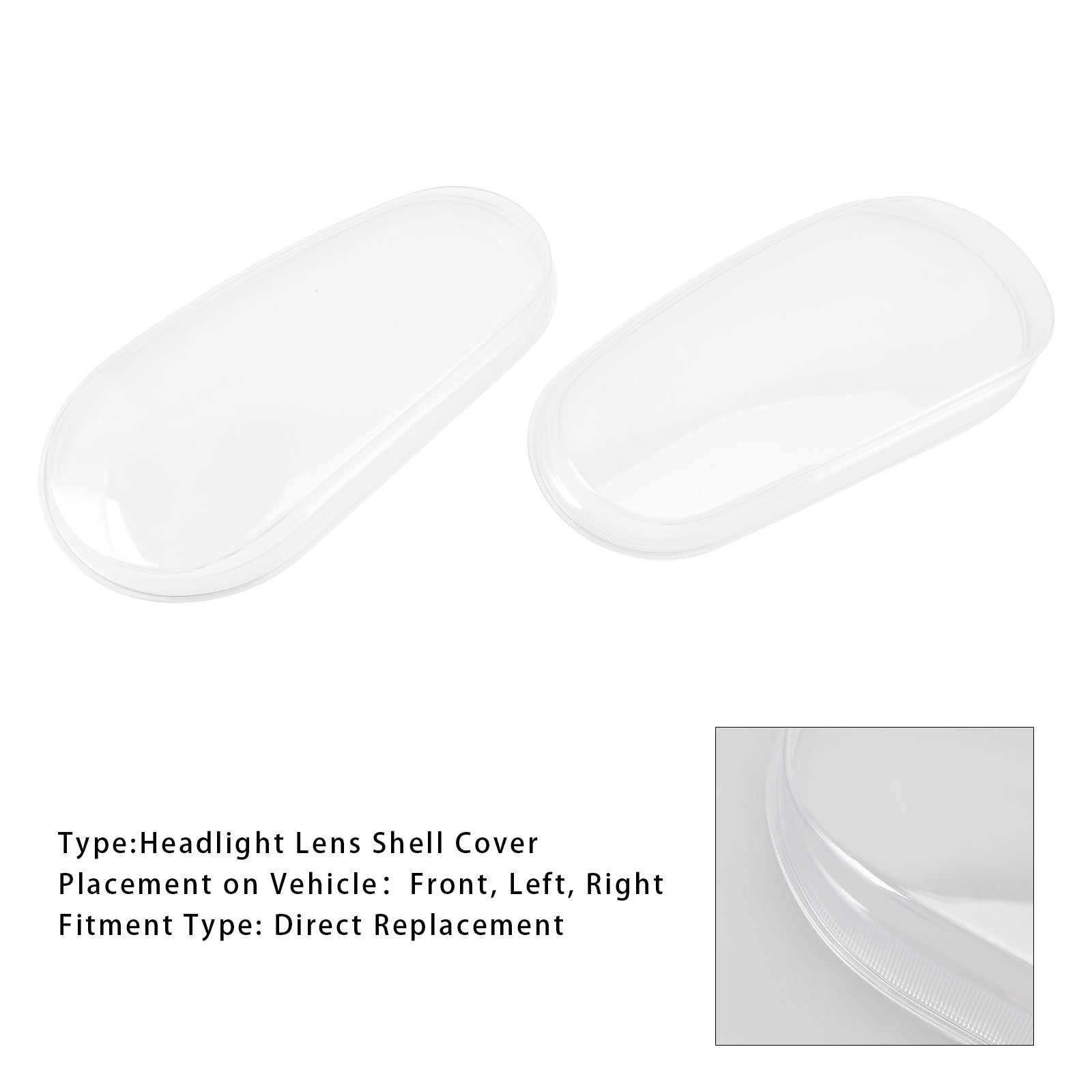 1999-2005 VW MK4 Golf/GTI/R32 Vänster+Höger Strålkastare Lens skalskydd Lampskärm