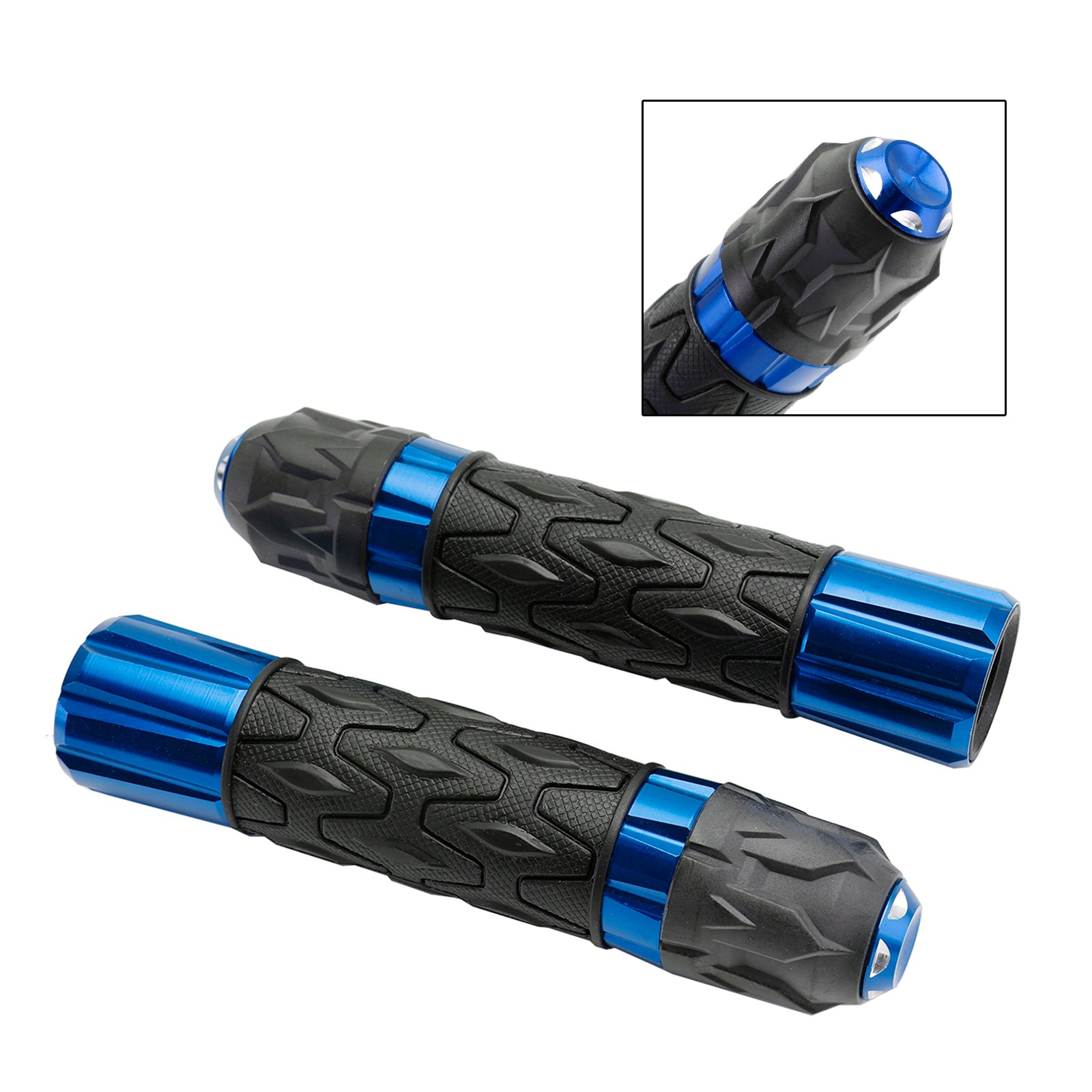 7/8"/22mm Motorfiets Stuur Handgrepen CNC Universeel Rood Voor Motorfietsen Zilver